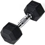 J-Fit 6,8 kg Siyah Tek Kauçuk Altıgen Dambıl