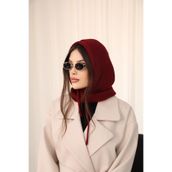 Jack Ferrero Cherry Triko Örgü Balaclava Bere, Bordo, Standart Beden, Unisex