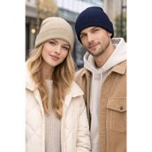 Jack Ferrero Unisex Katlamalı 2 Adet Bere Seti, Lacivert-Krem, M Beden