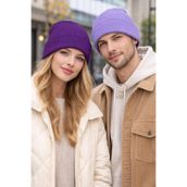 Jack Ferrero Unisex Katlamalı 2 Adet Bere Seti, Mor, M Beden