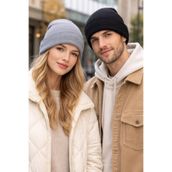 Jack Ferrero Unisex Katlamalı 2 Adet Bere Seti, Siyah-Gri, M Beden