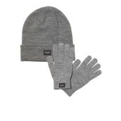 JACK & JONES Erkek Jacbeanie & Glove Knit Giftbox örgü bere, Gri, Ölçü Birimi
