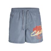 Jack & Jones Erkek JPSTFIJI JJSWIM CORE SS24 LY Deniz Şortu, Gri, S