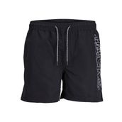 JACK & JONES Erkek JPSTFIJI JJSWIM DOUBLE LOGO SN LY Deniz Şortu Siyah S