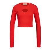 Jack & Jones Jxfillipa LS STR Rib Tee VT JRS Kırmızı Kadın T-shirt