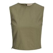 Jack & Jones Jxkaia Seersucker Koyu Yeşil Top WVN Kadın T-shirt