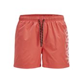 Jack & Jones Logo Baskılı Deniz Şortu - Maui Hot Coral, M, 12275129, Hot Coral, Erkek