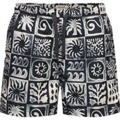 Jack & Jones Only & Sons Onsprınt Erkek Deniz Şortu Desenli Rahat Yazlık Regular Fit - Siyah
