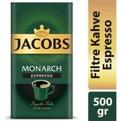 Jacobs 500 gr Monarch Espresso Filtre Kahve Yumuşak Lezzet ve Sade Aroma ile Uyumlu