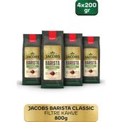 Jacobs Barista Classic Filtre Kahve 200 gr x 4 Aromatik ve Zengin Lezzetli Kahve Menşei TR