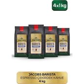 Jacobs Barista Editions Espresso Çekirdek Kahve 1 kg x 4 Paket Baharatlı Lezzetli Menşei TR