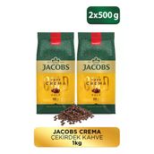 Jacobs Cafe Crema Çekirdek Kahve 500 Gr 2'Li