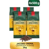 Jacobs Cafe Crema Yumuşak Lezzetli Çekirdek Kahve 500 Gr x4 Türkiye Menşeli