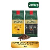 Jacobs Çekirdek Kahve Tanışma Paketi Cafe Crema 500Gr + Cafe Espresso 500Gr