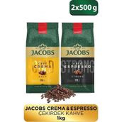 Jacobs Çekirdek Kahve Tanışma Paketi Espresso 500 gr+Cafe Crema 500 gr