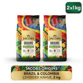 Jacobs Origins Brazil & Colombia Çekirdek Kahve 1 kg x 2 Adet