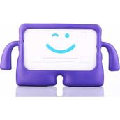 Jacquen Apple iPad Mini 23 Figürlü Silikon Çocuk Tablet Standlı Koruma Kılıf Mor