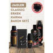 Jagler Classic Erkek Karma Bakım Seti (Parfüm-Deodorant-Rollon-Tıraş Köpüğü-Tıraş Kolonyası), Wax HEDİYELİ!