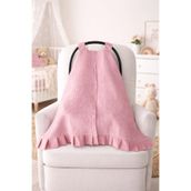 Jaju Baby Mürdüm Fırfırlı Puset Örtüsü, %100 Pamuk Pike Kumaş