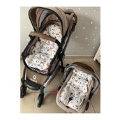 Jaju Baby Müslin Tilki Kumaş Bebek Arabası Minderi ve Puset Minderi Set