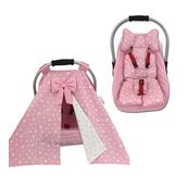 Jaju Baby Pembe Puset Örtüsü Çarşaf ve Puset Minderi 3'lü Set