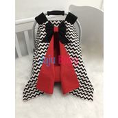 Jaju Baby Siyah Zigzag ve Kırmızı Kombinli Puset Örtüsü ve İç Kılıfı