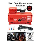 Janva Araba Oto Araç Lastik Şişirme Pompası Hava Kompresörü 250psi DC 12-AC 220 Volt Kompresör Pompa Seti