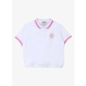 Jeep C4SG-TST4180 Ekru Polo Yaka Relaxed Baskılı Kız Çocuk T-Shirt