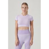 Jerf Captiva Yumuşak Dokulu Esnek Mor Crop Top Kadın T-shirt