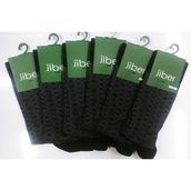 Jiber Erkek Bambu Desenli Likralı Uzun Çorap 5601 - 12 Adet - 40 - 44 - Siyah