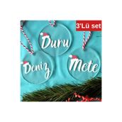 Jolie Ma 3'lü set kişiye özel yılbaşı süsü