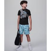 Jordan 95D100-U1R Mavi MJ Essentials Poolside Printed Shorts Çocuk Mayo