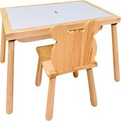Joy Kids Toy Ahşap Duyusal Çocuk Aktivite Masası Oyun Masası ve Çocuk Çalışma Masası 1 Adet Ayı Sandalye