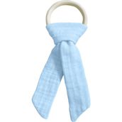 Joyous Mom Kids Muslin Bebek Diş Kaşıyıcı Yıkanabilir Ahşap Diş Kaşıma Halkası - Mavi