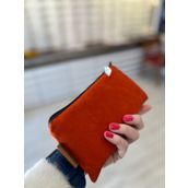 Juliano 9.5 x 19 cm Turuncu Süet Özel Tasarım Fermuarlı Gözlük Kılıfı