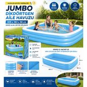 Jumbo Aile Havuzu 305X183x56 Cm Şişme Dikdörtgen Bahçe Havuzu Geniş Ve Dayanıklı Tasarım
