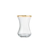Jumbo Ribbon Gold İnce Belli 6'lı Çay Bardak