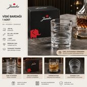 Jumbo Spiral Tasarım Viski Bardağı – 250 ml Premium Cam Bardak - 1 Adet - Şeffaf