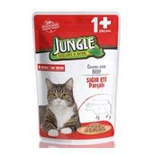 Jungle 100 gr Pouch Biftekli Jelli Yaş Kedi Maması
