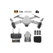 Junglee E88 Drone 4K Hd Çift Kamerali Drone App Kontrol Wifi Li Katlanabilir Quatcopter X3 Batarya Gri E88