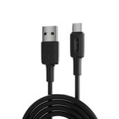 Juo 1 mt 12W Siyah USB-A to Type-C Silikon Hızlı Şarj ve Data Kablosu