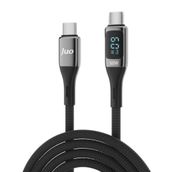 Juo 60W 2 mt USB Type-C to Type-C Dijital Led Ekranlı Örgülü Hızlı Şarj ve Data Kablosu
