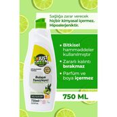 Just Green Organic Bitkisel Elde Bulaşık Deterjanı Okaliptüs Ve Lime Yağlı, %100 Doğal,bitkisel Ve Ferah Temizlik 750ml - 750 ml