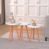 Just Home Oro Beyaz Naturel 47x33x33 cm Zigon Sehpa