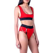 Just Whistle For Me Bikini Takımı - U Yaka Kırmızı Yüksek Bel