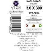 Kablo Bağı 3.6 x 300 Plastik Cırt Kelepçe – Kablo Düzenleyici – Cable Tie
