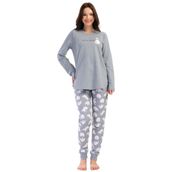 Kadın Büyük Beden 2 İplik Uzun Kol Gri Pijama Takım C6T3N0O304 GRİ 1 XL