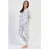 Kadın Büyük Beden Jakarlı Uzun Kol Gri Pijama Takım C3T3N0O204 GRİ 1 XL