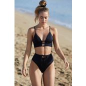 Kadın Siyah Yüksek Bel Özel Bikini Takımı