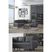 Kagu Corner Flavia Plus Köşe Takımı Koyu Gri